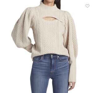Sea NY Juliette Cable Knit Cutout Sweater